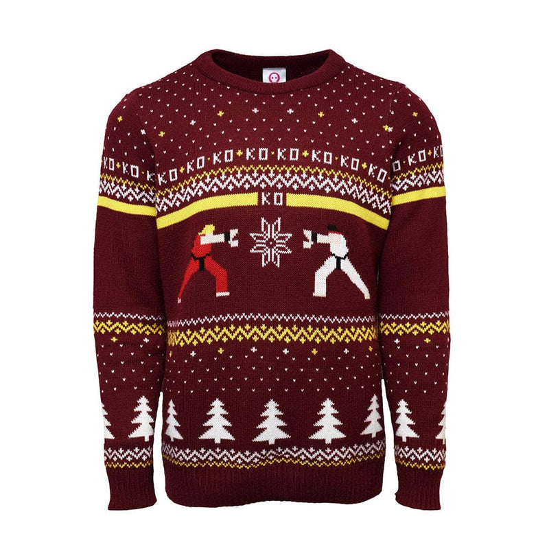 L (UK / EU) / M (US) Official Street Fighter Ken Vs. Ryu Christmas Jumper / Ugly Sweater