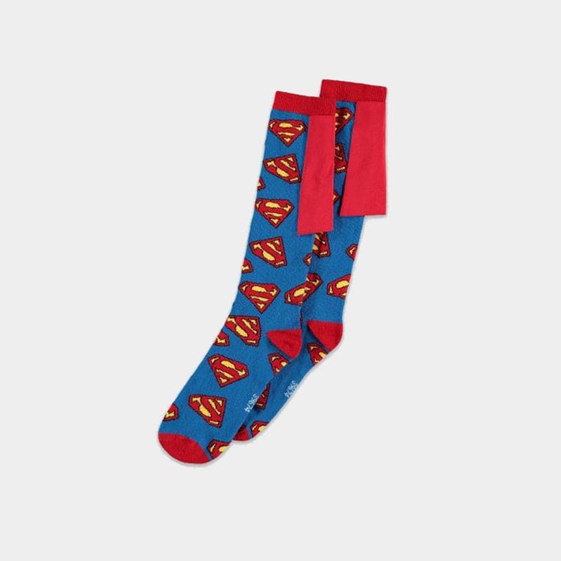 Official DC Comics Superman Knee High Socks (1 Pair) - (UK 6-8 EU 39/42)