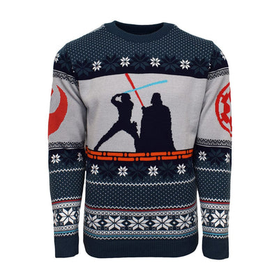 XS (UK / EU) / 2XS (US) Official Star Wars Luke Vs Darth Christmas Jumper / Ugly Sweater