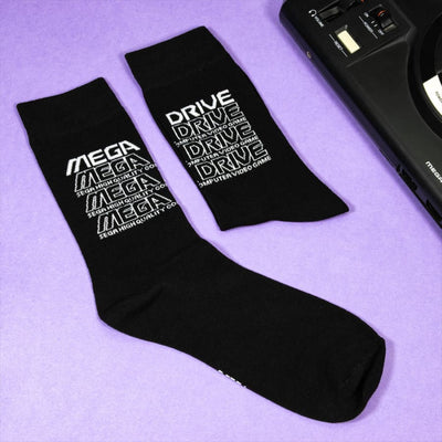 One Size Official Mega Drive ‘Retro Logo’ Black Socks (One Size)