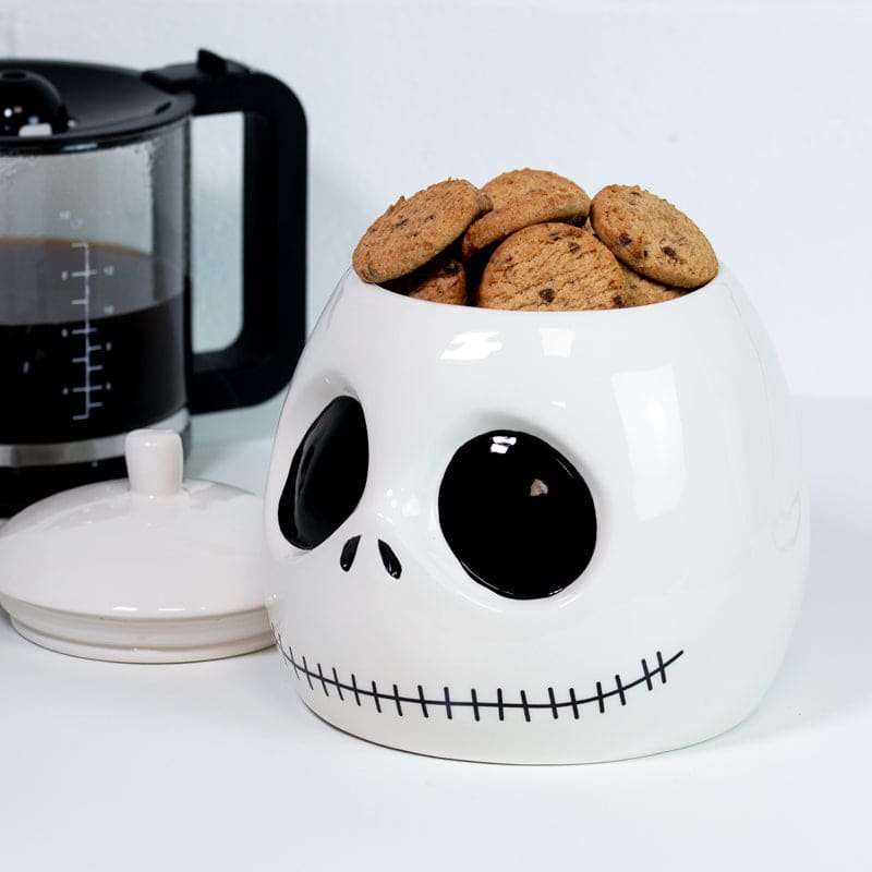 SHOP SOILED Official Nightmare Before Christmas Skeleton Jack Head Shaped Cookie Jar