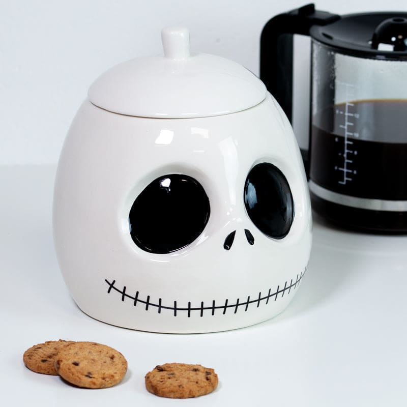 SHOP SOILED Official Nightmare Before Christmas Skeleton Jack Head Shaped Cookie Jar