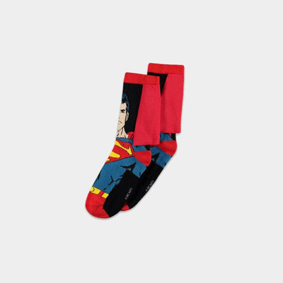 UK 6-8 EU 39/42 Official DC Comics Superman Novelty Socks (1 Pair)