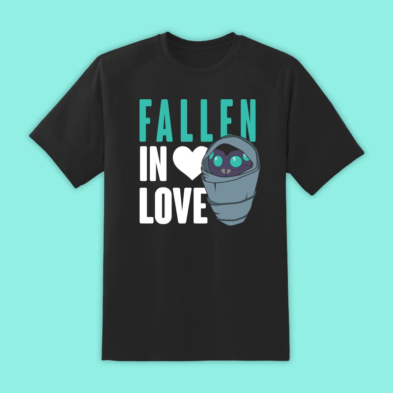 2XL (UK/EU) — XL (US) Official Destiny Fallen Baby ‘Fallen In Love’ Glow in the Dark Black  T-Shirts