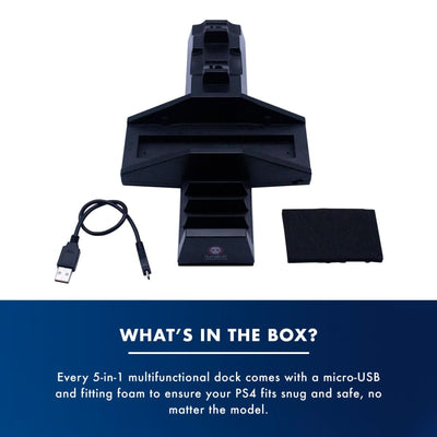 Numskull PlayStation PS4 Multi-Function 5 in 1 Docking Station / Console Stand