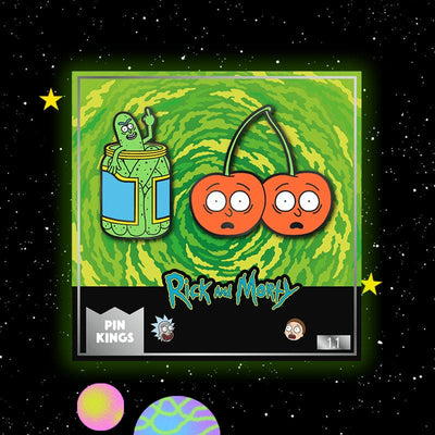 One Size Pin Kings Rick and Morty Enamel Pin Badge Set 1.1 – Pickle Rick & Cherry Morty