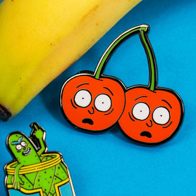 One Size Pin Kings Rick and Morty Enamel Pin Badge Set 1.1 – Pickle Rick & Cherry Morty