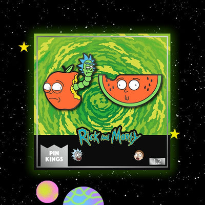 One Size Pin Kings Rick and Morty Enamel Pin Badge Set 1.2 – Apple Morty & Watermelon Morty