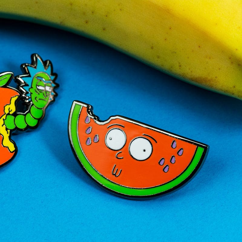 One Size Pin Kings Rick and Morty Enamel Pin Badge Set 1.2 – Apple Morty & Watermelon Morty