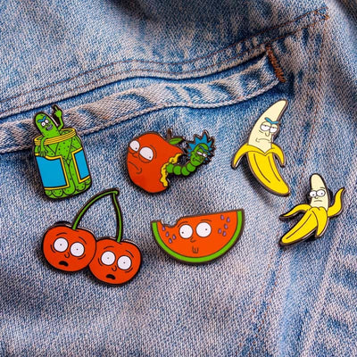 One Size Pin Kings Rick and Morty Enamel Pin Badge Set 1.1 – Pickle Rick & Cherry Morty