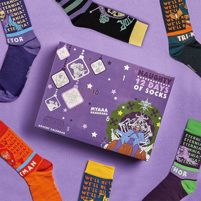 He-Man and the Masters Of The Universe 'Naughty' and ‘Nice’ 12 Days Of Socks Advent Calendar Bundle
