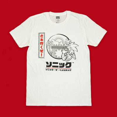 2XL (UK/EU) — XL (US) Official Modern Sonic the Hedgehog Japanese Style White  T-Shirts (Unisex)