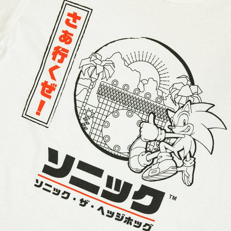 Official Modern Sonic the Hedgehog Japanese Style White  T-Shirts (Unisex)