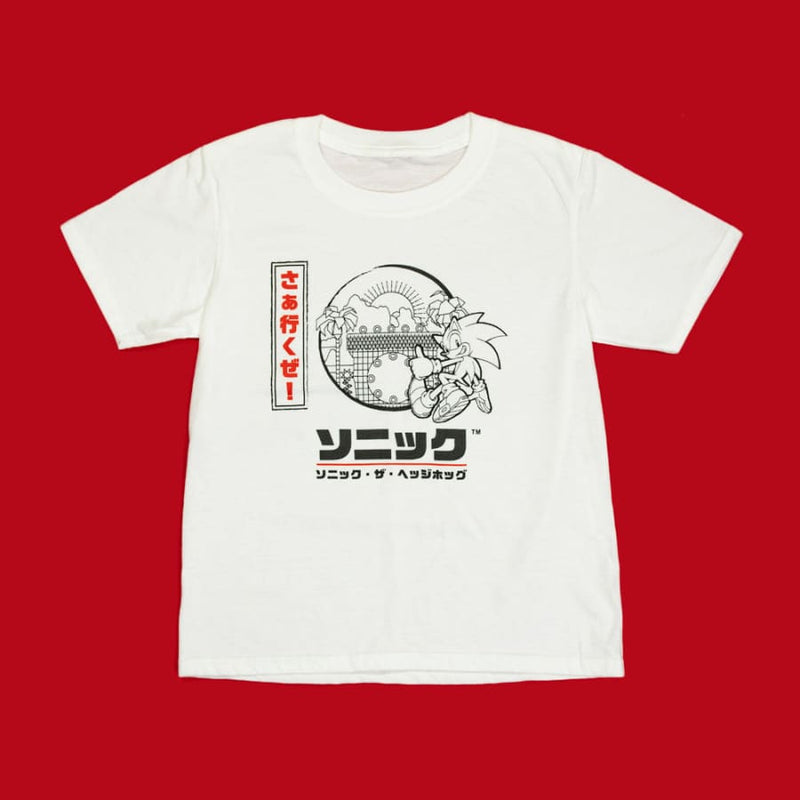12-13 Years Official Modern Sonic the Hedgehog Japanese Style Kids White  T-Shirts (Unisex)