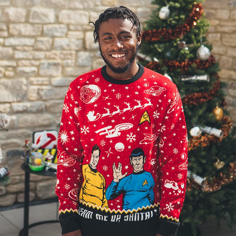 Official Star Trek ‘Beam Me Up, Santa!’ Christmas Jumper / Ugly Sweater