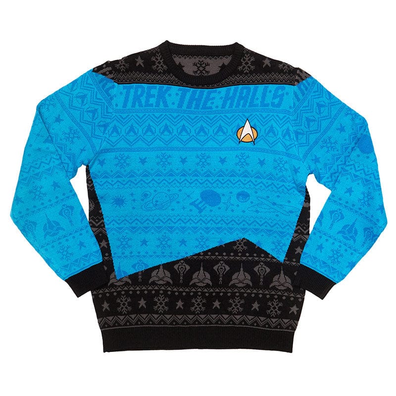 2XS (UK/EU) - 3XS (US) Official Star Trek Blue Christmas Jumper / Ugly Sweater