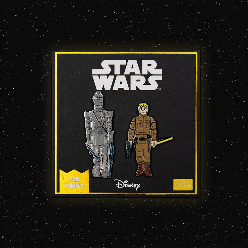 One Size Pin Kings Star Wars Enamel Pin Badge Set 1.14 – IG-88 and Luke Skywalker (Bespin Fatigues)