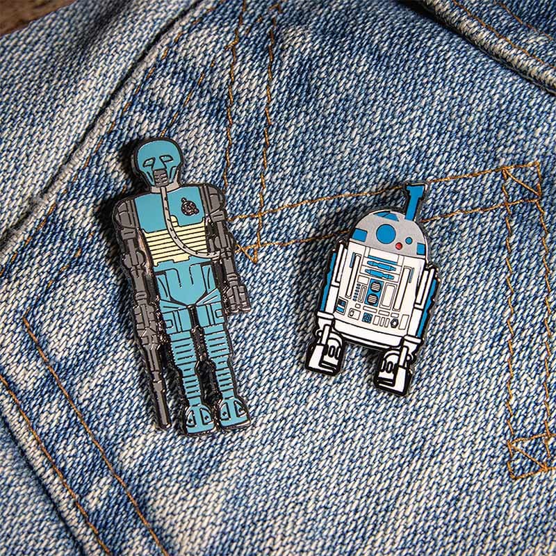 One Size Pin Kings Star Wars Enamel Pin Badge Set 1.21 – 2-1B and R2 D2 (with Sensorscope)