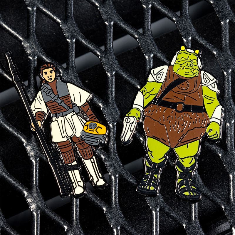 One Size Pin Kings Star Wars Enamel Pin Badge Set 1.27 – Princess Leia Organa (Boushh Disguise) and Gamorrean Guard