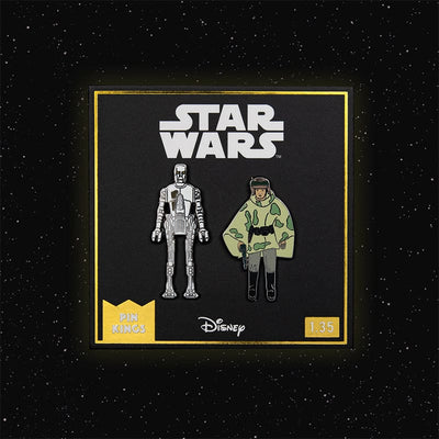 One Size Pin Kings Star Wars Enamel Pin Badge Set 1.35 – 8D8 and Princess Leia Organa (in Combat Poncho)