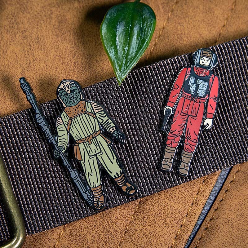 One Size Pin Kings Star Wars Enamel Pin Badge Set 1.37 – B-Wing Pilot and Klaatu (in Skiff Guard Outfit)