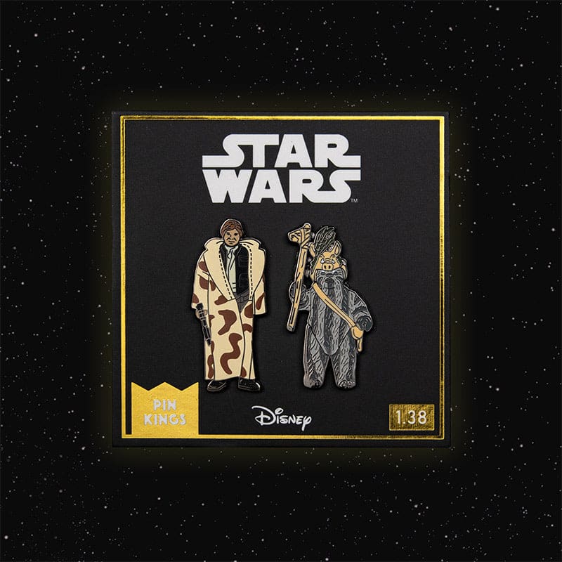 One Size Pin Kings Star Wars Enamel Pin Badge Set 1.38 – Han Solo (in Trench Coat) and Teebo