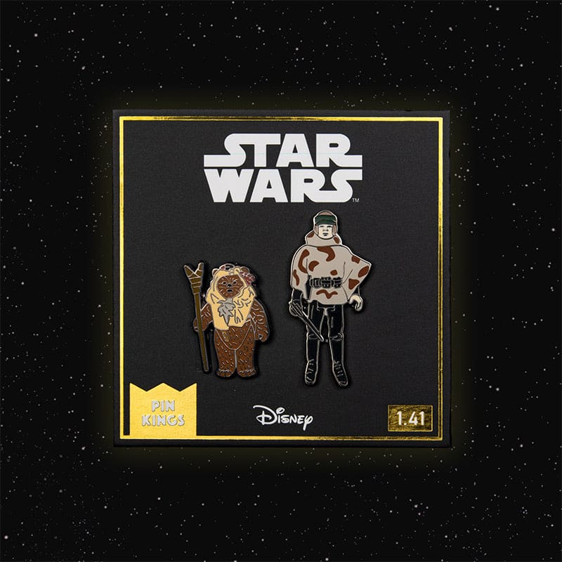 One Size Pin Kings Star Wars Enamel Pin Badge Set 1.41 – Paploo and Luke Skywalker (in Battle Poncho)