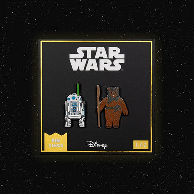 One Size Pin Kings Star Wars Enamel Pin Badge Set 1.42 – R2-D2 (with pop-up Lightsaber) and Romba