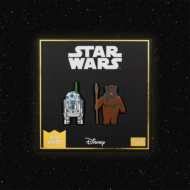 One Size Pin Kings Star Wars Enamel Pin Badge Set 1.42 – R2-D2 (with pop-up Lightsaber) and Romba