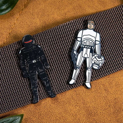 One Size Pin Kings Star Wars Enamel Pin Badge Set 1.44 – Imperial Gunner and Luke Skywalker (Imperial Stormtrooper Outfit)