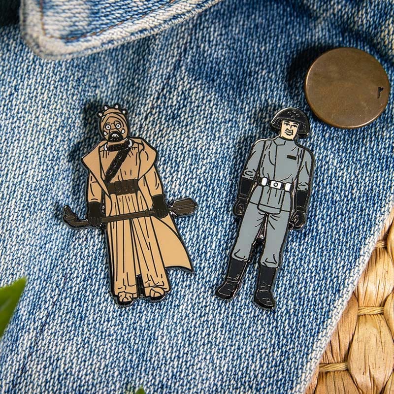 One Size Pin Kings Star Wars Enamel Pin Badge Set 1.6 - Tusken Raider and Imperial Death Star Technician