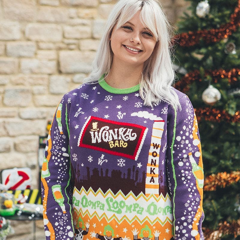 Official Willy Wonka & the Chocolate Factory Christmas Jumper / Ugly Sweater